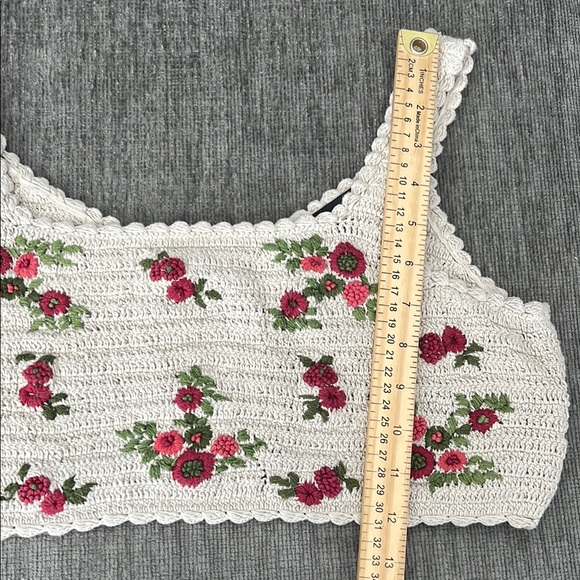 ZARA Floral Crochet Crop Top - Picture 10 of 10